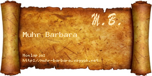 Muhr Barbara névjegykártya